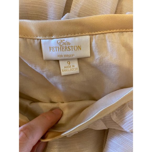 Nwt Erin Fetherston for Target Gold Tiered Ruffle Dress Juniors 9 - Picture 7 of 9